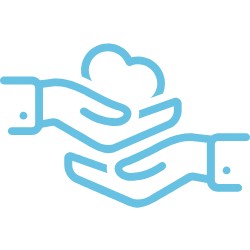 Cartoon hands holding love heart