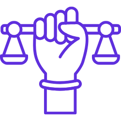 Cartoon hand holding scales