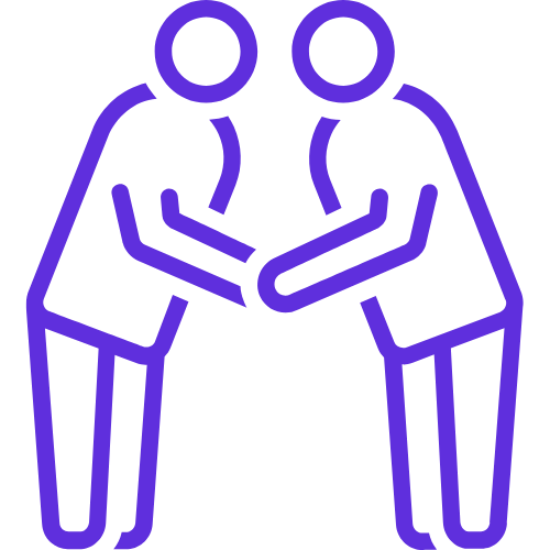 Cartoon of two people bowing